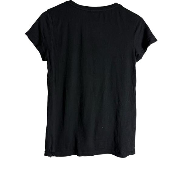 AllSaints Arie Black Ruched Oversized Drawstring Crewneck Tee Size XS - Picture 8 of 9